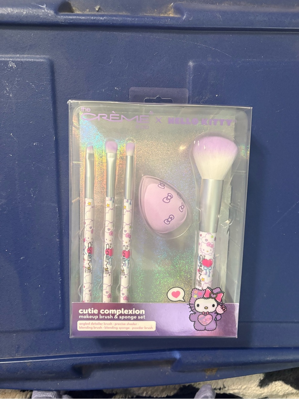 The Crème x Hello Kitty Cutie Complexion Brush & Sponge Set - Pink/White/purple